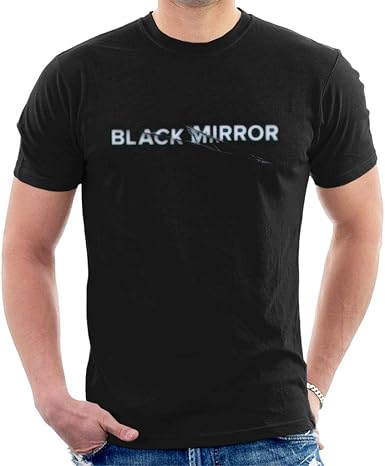 Black Mirror Crack Logo Men's T-Shirt 