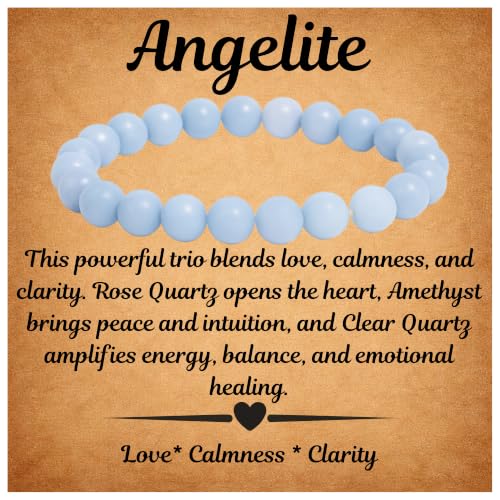 Image of ANAYA AGATE Healing Crystal Bracelet for Women and Men - 8mm Round Beaded Bracelet for Men and Women - Unisex Stretchy Gemstone Bracelet for Healing and Protection