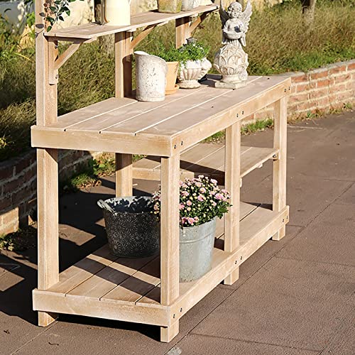 Banc de jardinage d'extérieur stable à double niveau pour terrasse - 4