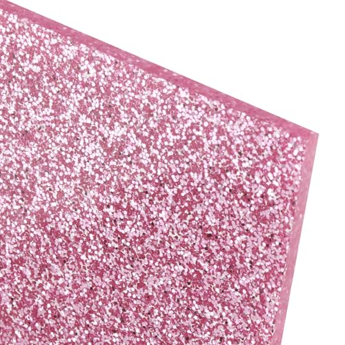 Image of 6 Pack 6.3 x 11.4 Inch Glitter Acrylic Sheets, 2.5mm Thick Square Plastic Sheet, Colored Acrylic Sheets for DIY Projects, Logo, Art Crafts, Sawing, Engraving (Gold, Silver, Pink)