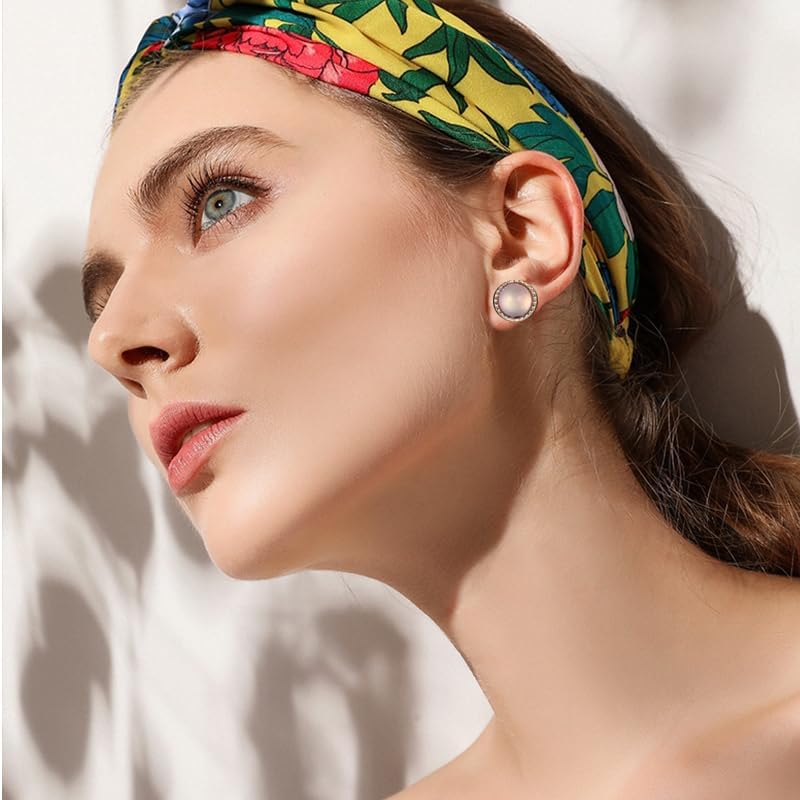 ONLYJUMP 12 Pairs Boho Stud Earrings Set for Women Vintage Bohemian Assorted Stud Earring Handmade Gemstone Oval Round Flower Earrings Turquoise Earrings Trendy Jewelry Gift - Image 3