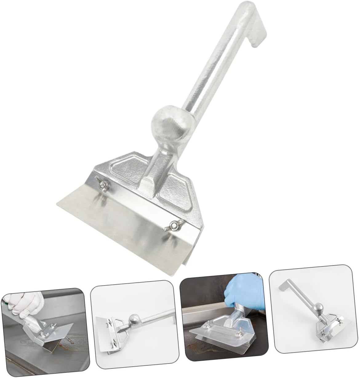 BBQ Griddle Cleaning Scraper Accessories Non-Stick Food Scraper Professional Cooking Spatula Splash Protection