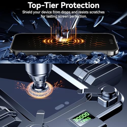 Image of Esanik [2+2 Pack for iPhone 15 Plus Privacy Screen Protector - Anti-Spy Tempered Glass & Camera Lens Cover, Military-Grade 9H Hardness, Anti-Scratch, Flawless Fit Tray