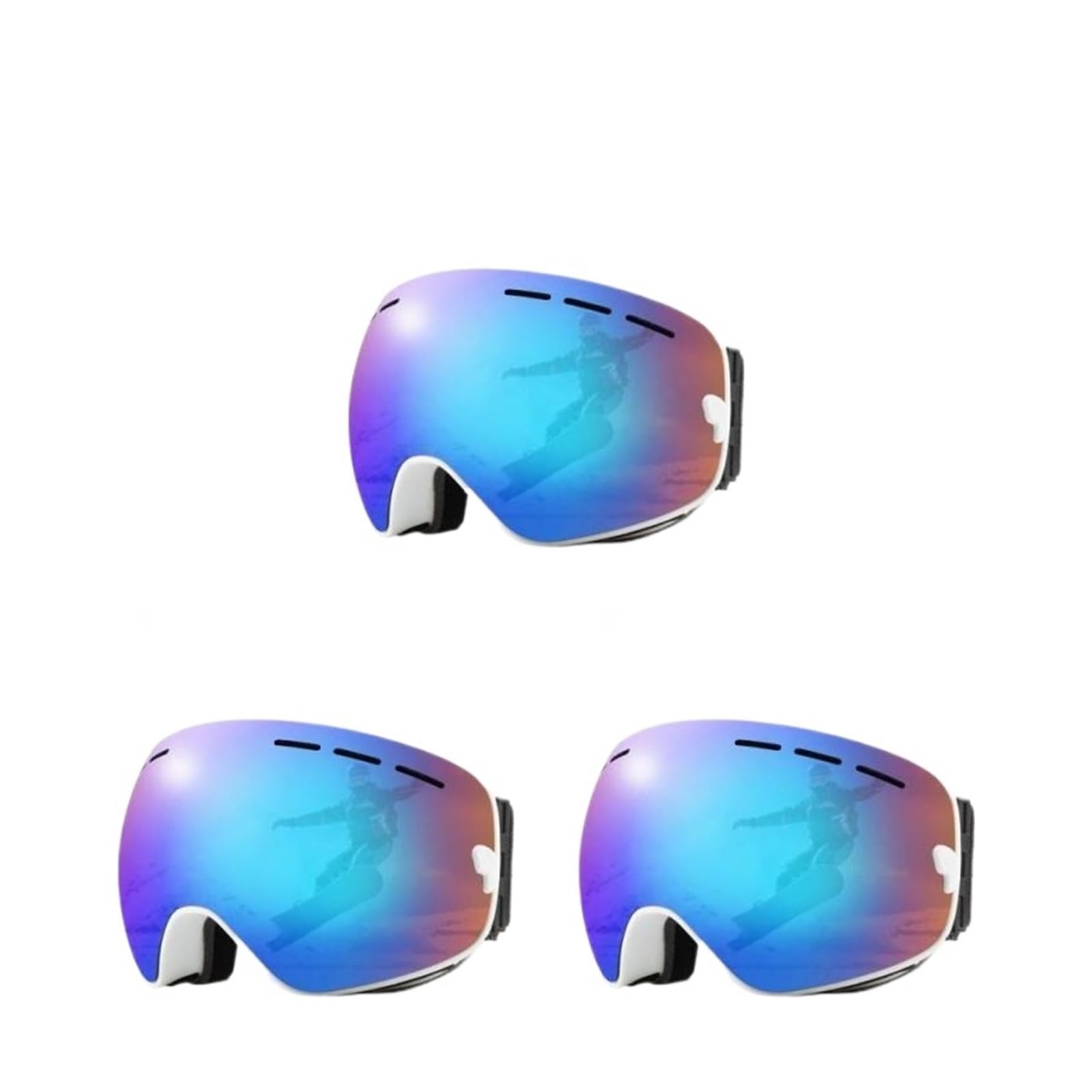 Gafas de esquí 1/2/3P Gafas de esquí duraderas - Gafas de montañismo de arena Gafas - Gafas de esquí antiniebla - Gafas de radiación - Gafas de viento para exteriores (Color: 12 2 piezas) (020 3