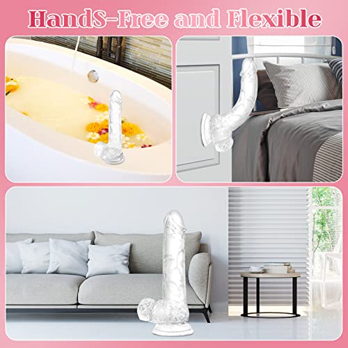 7.3 Inch Soft Realistic Dildo, Human Safety Material, With Powerful Suction Cups, Suitable For Women/Men/Gay, Adult Toys For Women Or Beginer #TOP6