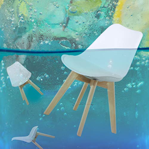 Gotminsi Set Of 2 Modern Style Chair Dining Chairs, Shell Lounge Plastic Chair With Natural Wood Legs (White) #TOP1