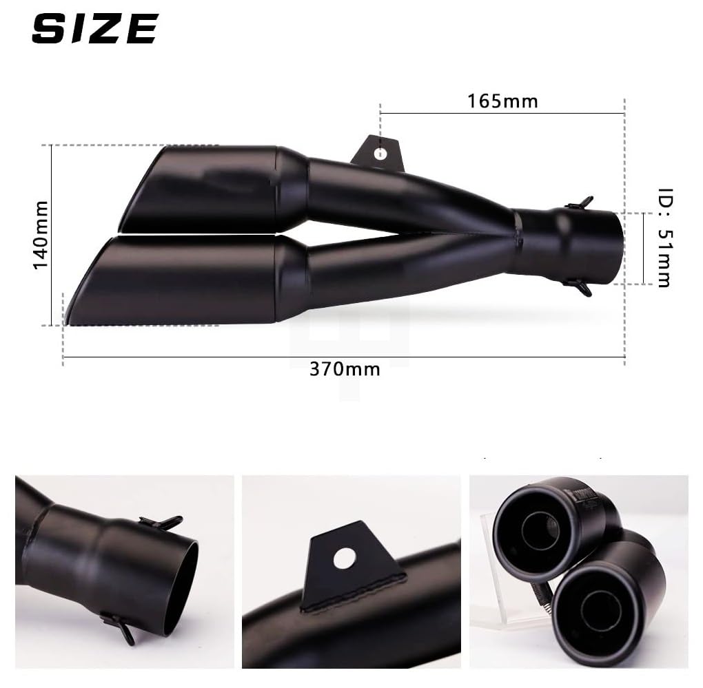 Silenziatore Moto Scarico Moto Per CBR 650R, Tubo di in Acciaio Inox 51/61mm, Silenziatore