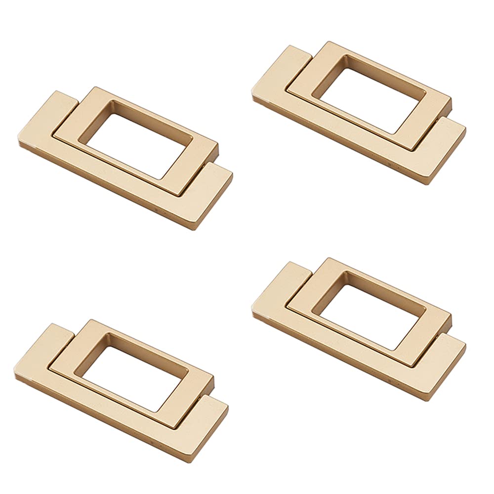 Vakorise B Recessed Sliding Door Handles, Recessed Flush Pull Handle Sliding Door Cabinet Drawer Toolbox Gold Multicolor