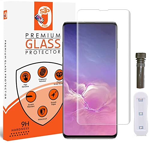 Image of STP FEEL Curved Uv Tempered Glass For Samsung Galaxy S10 Plus Smartphone (Transparent,Pack Of 1) Advanced Border Less Full Screen Protector Uv Screen Protector Guard