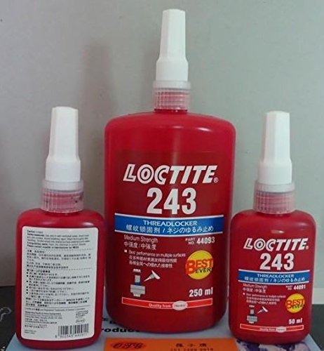 Image of Loctite 243 Blue Medium Strength Threadlocker, 360 Degree F Maximum Temperature, 250 mL Bottle