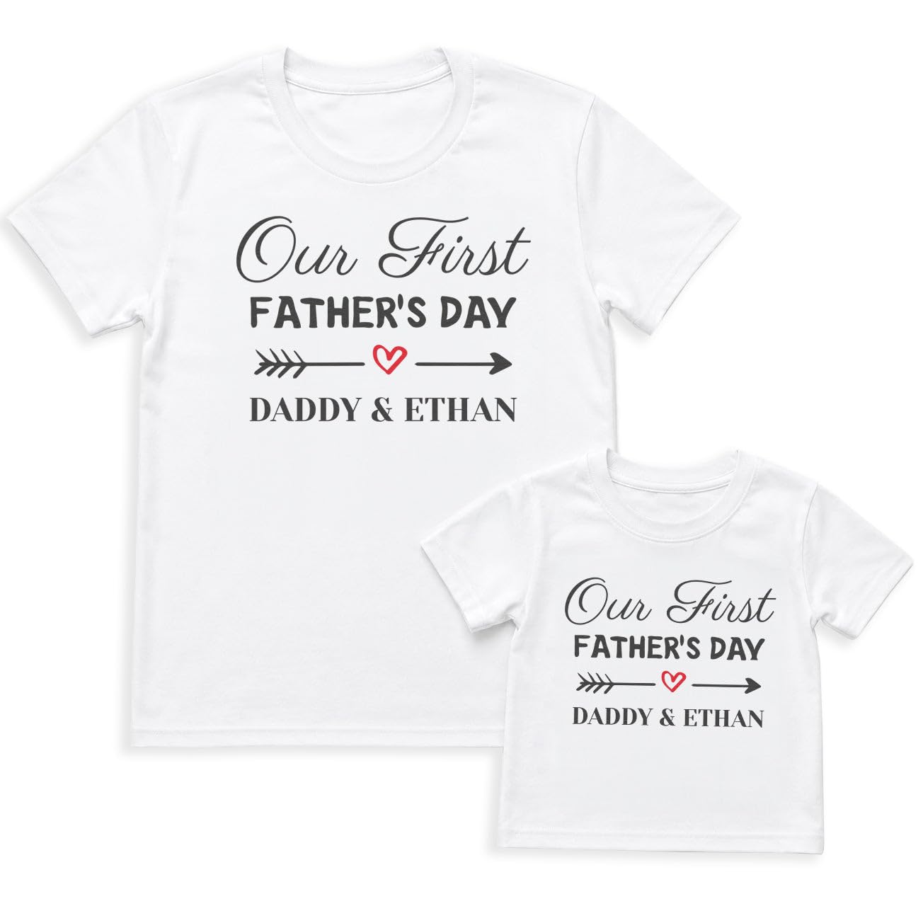 The Gift Project Personalised Match Personalised Our First Father's Day Matching Father Baby Gift Set - Baby Outfit Set