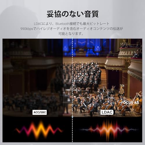 OneOdio A5 ワイヤレスヘッドホン Bluetooth 5.4対応 LDAC/ハイレゾ音質対応 最大75時間再生 急速充電 45dBハイブリッドANCノイズキャンセリング 有線/無線両用 マイク内蔵 低遅延モード 折りたたみ式 通勤/テレワーク/音楽制作に最適