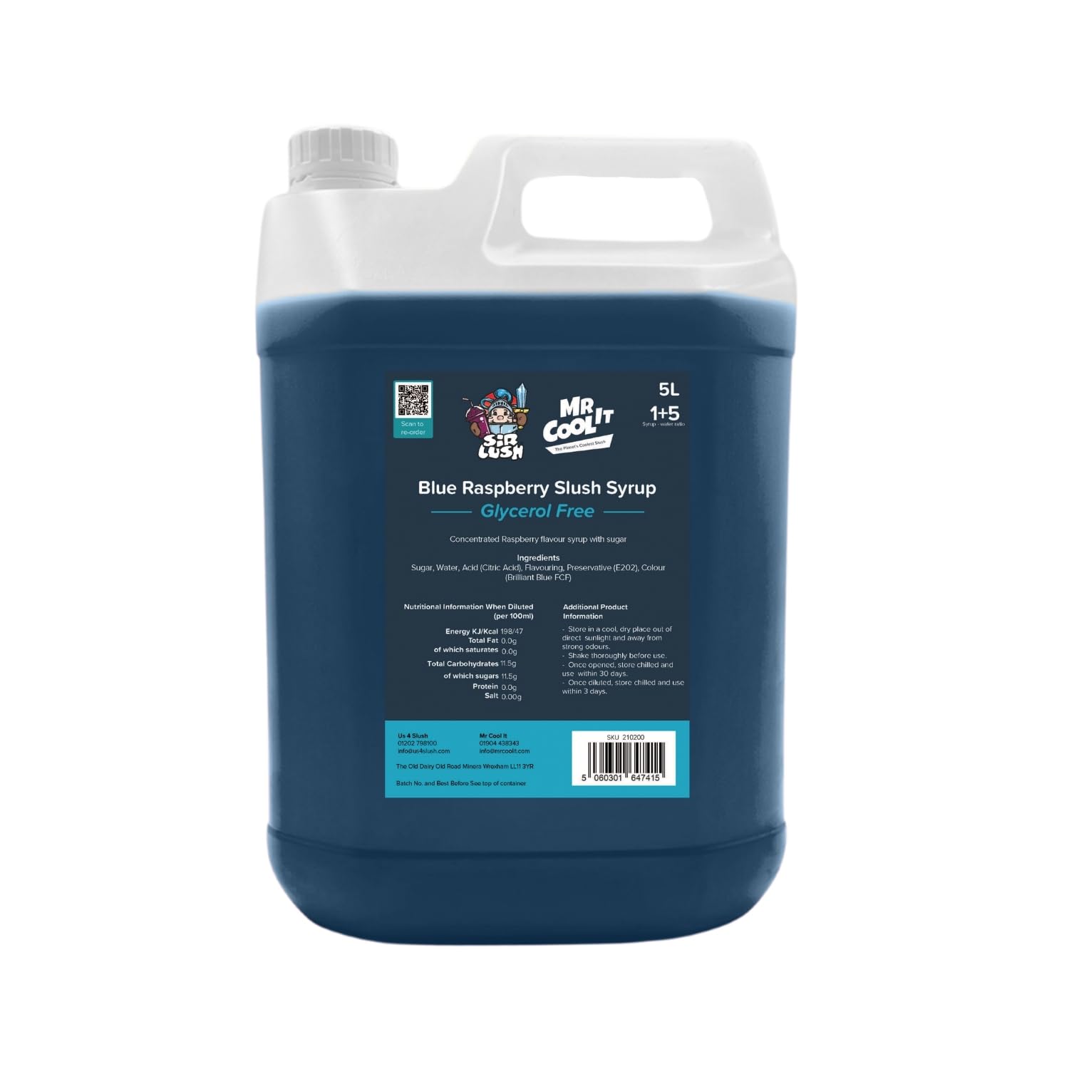 Mr Cool It Blue Raspberry Slush Syrup 5L