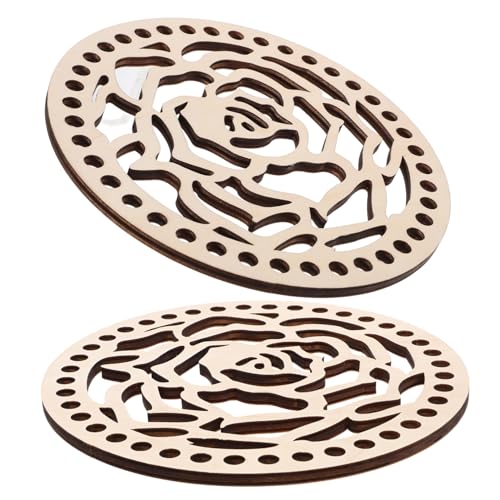 ARTIBETTER 2pcs Wooden Crochet Bag Bottom Base Plates DIY Craft Basket Weaving Knitting Bag Making Supplies