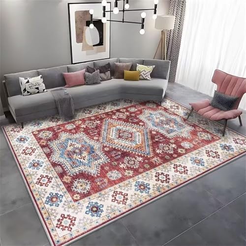 Tapis de sol rétro floral bleu finitions soignées - 2