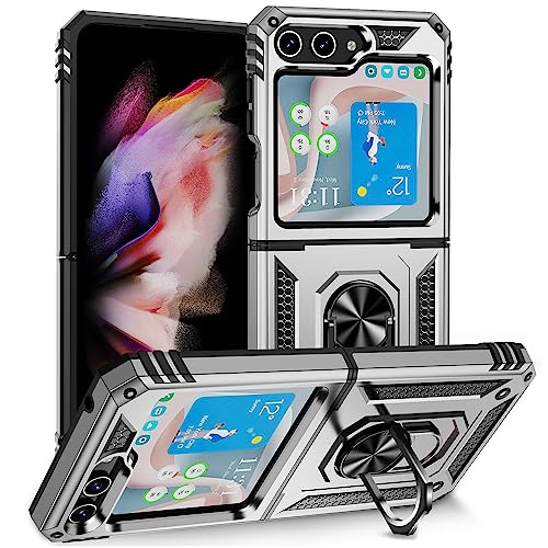 Coque Galaxy Z Flip 5 argentée idéale pour la voiture et les trajets quotidiens