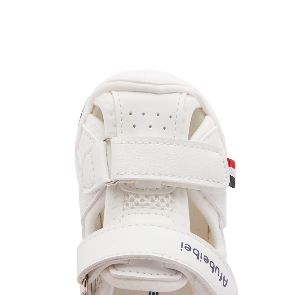 LIZISHU Baby Boys Girls Sandals Littler Kids Shoes Microfiber Leather TPR Sole Casual Toddler Summer Shoes(White-1,15-18months)