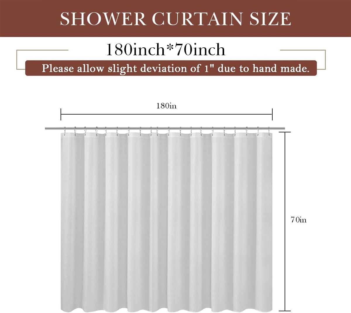 zokyer Clawfoot Tub Shower Curtain Wrap Around Round 180x70 Inch Bathtub Extra Wide Surround All White Claw Foot Bathroom Panel Polyester Fabric Hooks 31 Pack