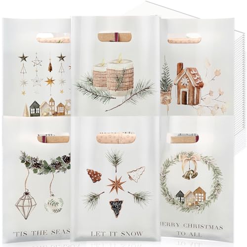 Sinmoe 200 Pcs Plastic Christmas Bags Bulk Christmas Merchandise Gift ...