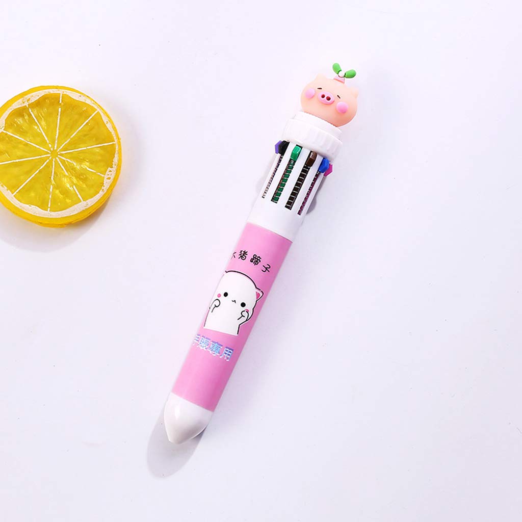 Amazon.co.jp: CUIHUIERマルチカラー10In1かわいい漫画豚ボールペン