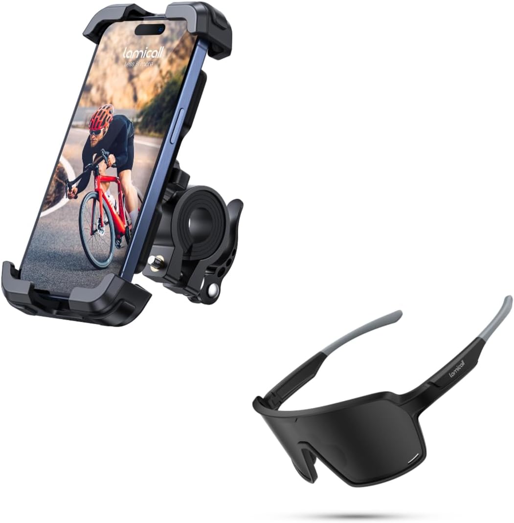 Lamicall Bike Phone Mount Holder + Polarized Sports Sunglasses