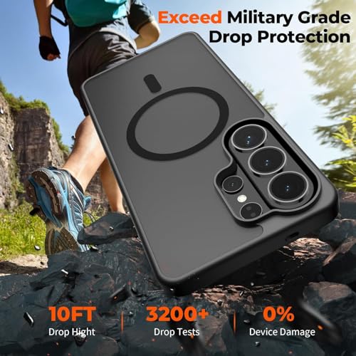 Image of MagPro case for Samsung Galaxy S26 Ultra 5G | MagSafe Compatible Protective Cover Strong Magnetic Adsorption Shockproof Armor Scratch Resistant Polycarbonate HardBack | Translucent Matte Black