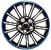 Price comparison product image XtremeAuto® 14" Black With Blue Pin Stripe Wheel car Hub Trims Cover Set of 4 Complete with Ties, Valve caps & Sticker