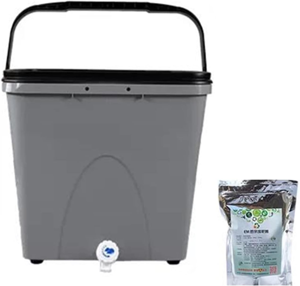 Indoor Compost Bins 28L/7.5Gallons Composter Trash Can Kitchen,Compost Bin with Faucet and Lid for Counter Top,with 500g/1.1lbs Compost Bran, Compactor Trash Can Compost fermentation Bucket Composter