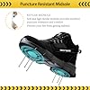 SROTER Steel Toe Cap Boots Men Women Work Boots Waterproof Safety Trainers Lightweight Safety Shoes Non-Slip, Black, 11 UK #3