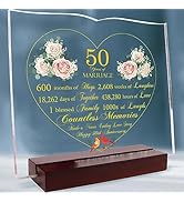 Best 50th Wedding Anniversary Romantic Gifts for Parents, couple. Gifts for 50th Anniversary, 50t...
