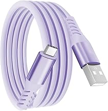 SLuB USB Type C ケーブル 3m USB A to USB C ケーブル 3A急速充電 PD60W対応 シリコン素材 USB2.0高速データ転送 断線防止 iPhone17/16/15/Galaxy/Pixel/Xperia/iPad/MacBookなどタイプc機種対応 パープル