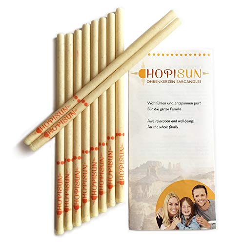 Bougies dioreille HOPISUN 10 pi�ces cylindriques bien-�tre bougies auriculaires en cire diabeille avec filtre