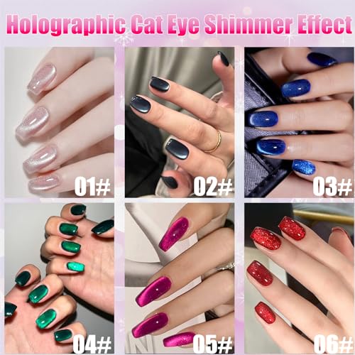 Set de esmaltes gel magnéticos Crystal Cat Eye miniatura 6