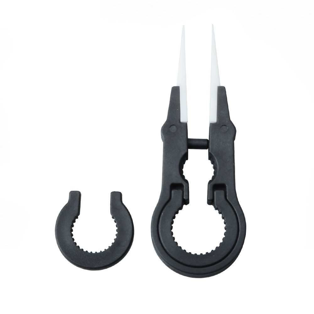 Micro Portable Zirconia Ceramic Pointed Tweezers Precision, Wire Heat Resistant Antimagnetic Tweezers Spanner Tool for Wrapping Coils Adjustment (black)