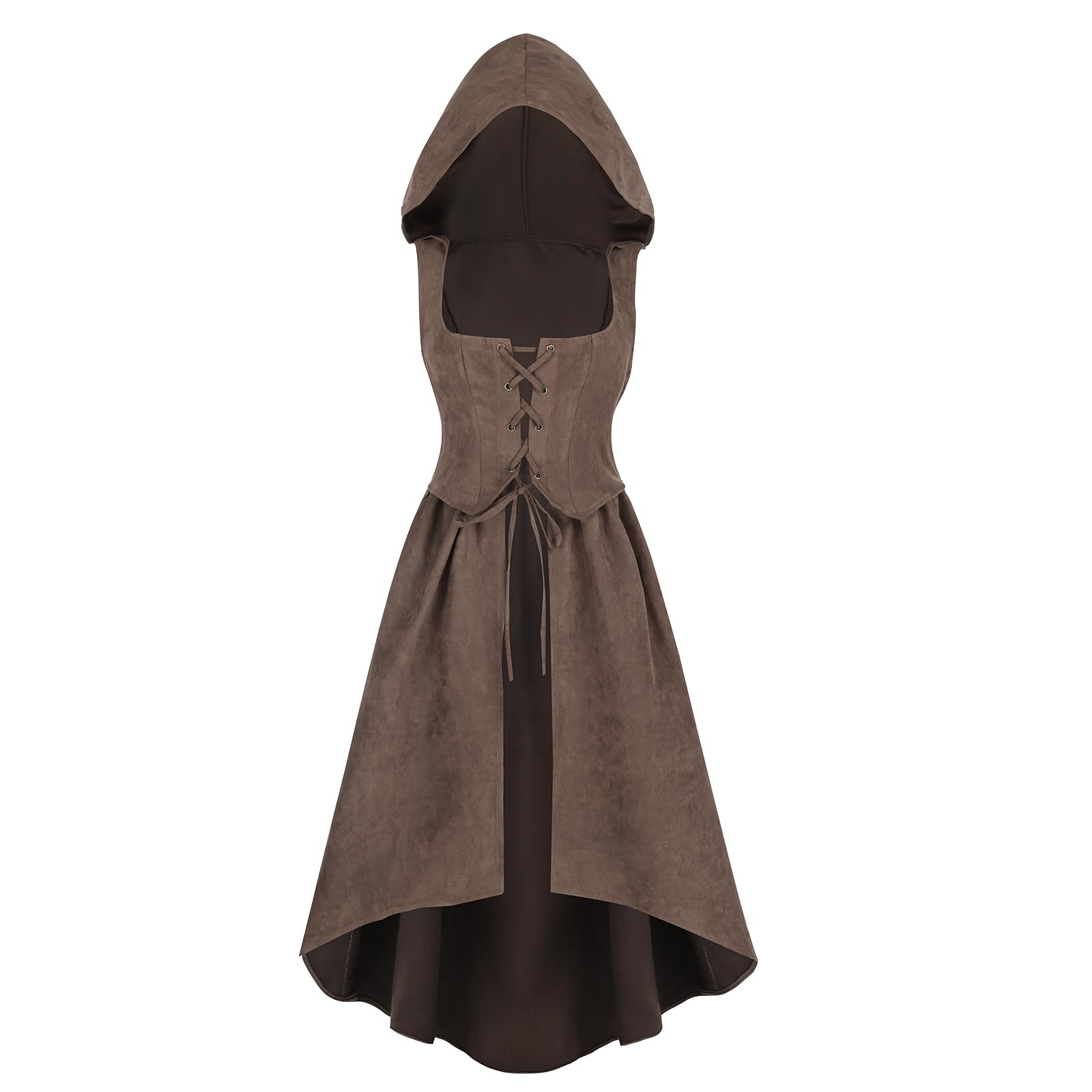 cr rolecos Renaissance Corset Women Medieval Costume Vintage Ren Faire Hooded Low-Cut Bustier Corsets-picture-19