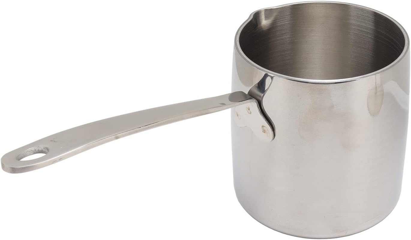 Stainless Steel Butter Warmer Pot Quick Heat Conduction Accurate Scales Hole Cooking Essentials (450ML)
