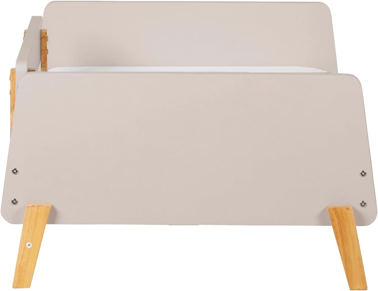 dadada Muse Toddler Bed with 2 Removable Safety Rails. Montessori Bed for Kids. Sturdy Solid Wood Frame, Fits Standard Crib Mattress, Easy to Assemble, Toddler Bed for Boys & Girls - Almond Milk
