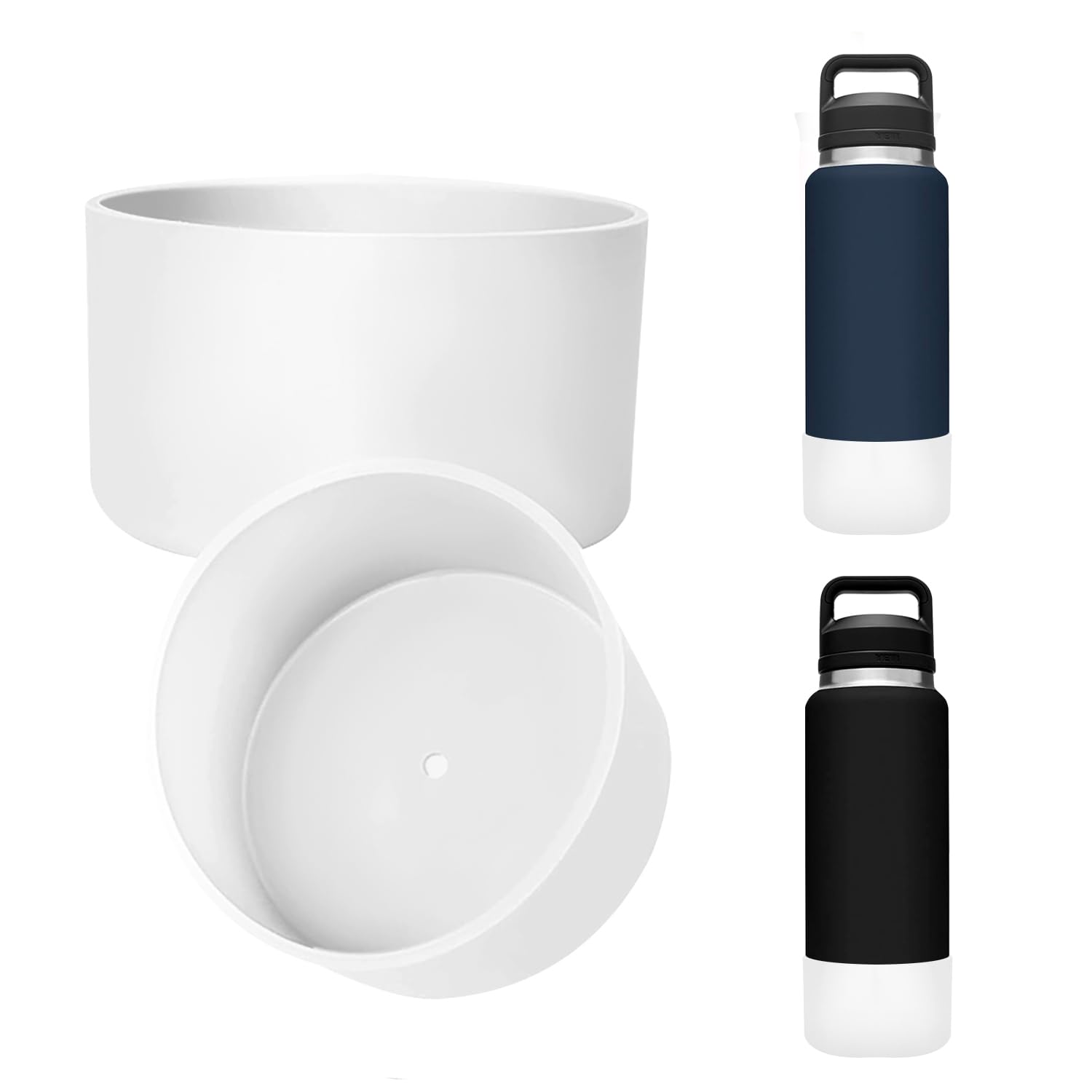 UWSTE 2Pcs Silicone Boot for YETI Rambler 18oz 26oz Bottle, Anti-Slip Sleeve Bottom Protector Accessories for YETI Rambler 36oz, BPA Free Silicone