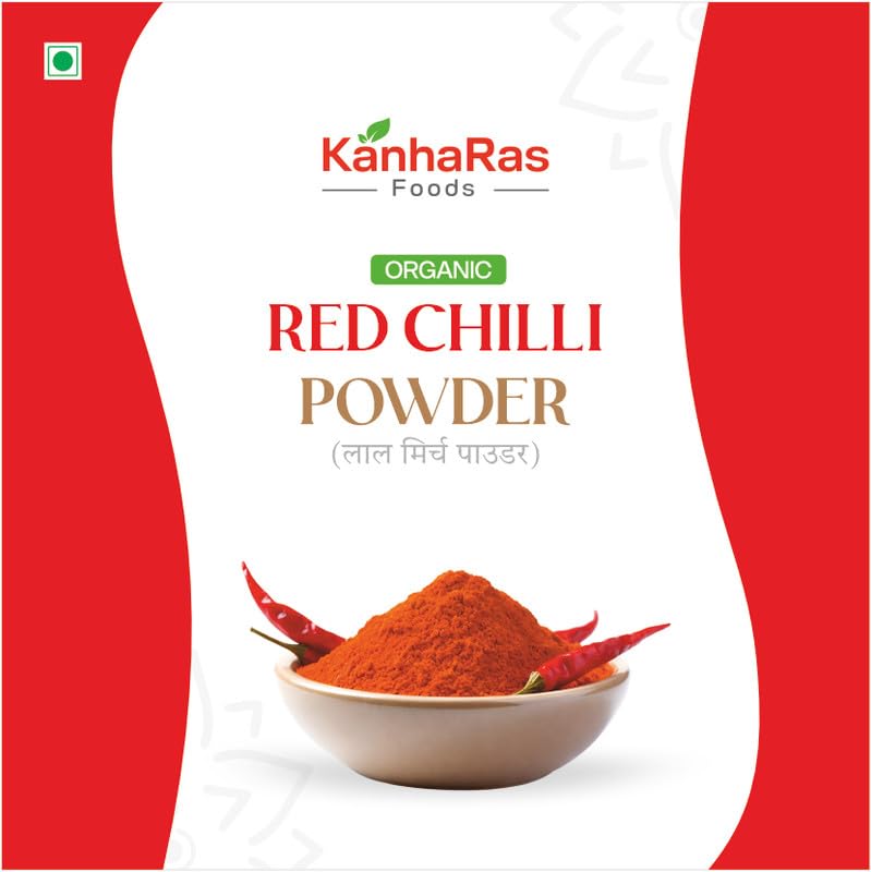 Image of KanhaRas Foods Red Chilli Powder 500 gm x Pack of 2 | Lal Mirch Powder | No Added Colours, Preservatives or Chemicals | Strong Aroma & Authentic Taste | Bold Flavor for Cooking & Traditional Recipes