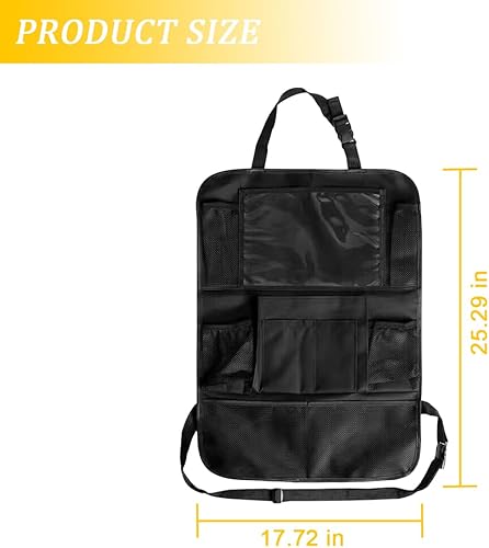 Miniatura 2 de 2 organizadores de respaldo de asiento de automóvil, bolsa de almacenamiento impermeable para vehículo con soporte para tableta de pantalla táctil y