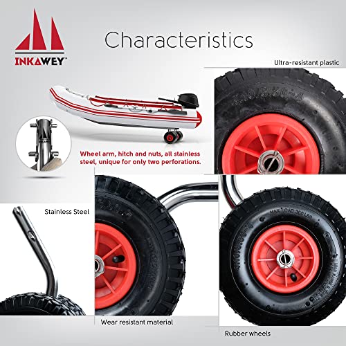 Inkawey Launch Wheels For Boats - Inflatable Boat Launch Wheels Fits Any Transom Boat Dinghy Boat Jon Boat #TOP3