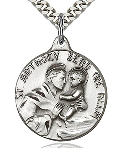 Heartland Men's Round Sterling Silver St. Anthony Medal + USA Made