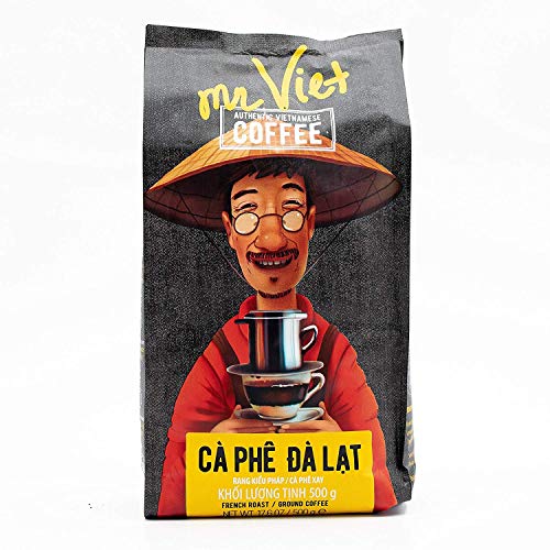 Mr Viet Ca Phe Dalat  - Mezcla Fresca de Auténtico Café Vietnamita Tostado Molido, Adecuada Para Todas Las Máquinas de Café 500g