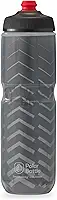 Polar Bottle Garrafa de água térmica para bicicleta Breakaway – livre de BPA (carvão e prata, 709 ml)