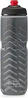 Polar Bottle Garrafa de água térmica para bicicleta Breakaway – livre de BPA (carvão e prata, 709 ml)