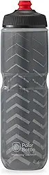 Polar Bottle Garrafa de água térmica para bicicleta Breakaway – livre de BPA (carvão e prata, 709 ml)