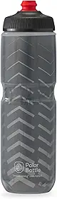 Polar Bottle Garrafa de água térmica para bicicleta Breakaway – livre de BPA (carvão e prata, 709 ml)