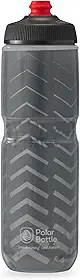 Polar Bottle Garrafa de água térmica para bicicleta Breakaway – livre de BPA (carvão e prata, 709 ml)