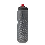Polar Bottle Breakaway Insulated Water Bottle - BPA Free, Cycling & Sports Squeeze Bottle (Bolt - Charcoal & Silver, 24 oz)