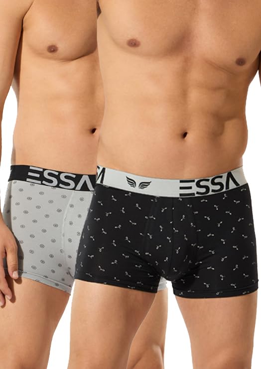 Image of ESSA Men's Pack of 2 Trunks | Stretchable Fabric & Durable Waistband | Soft & Comfortable | Long-Lasting Comfort | Ideal